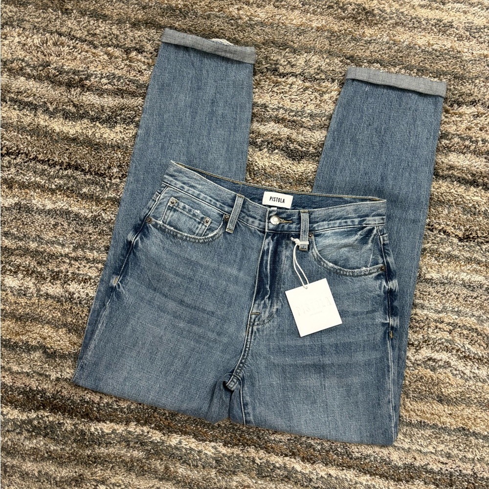 Pistola High Rise Relaxed Fit Jeans Sz 26 NWT | Pistola Presley High Rise Roller - Picture 2 of 13